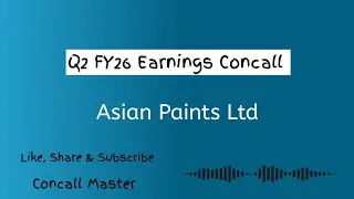 Asian Paints Q2 FY26 Earnings Concall | Asian Paints Earnings Conference Call 