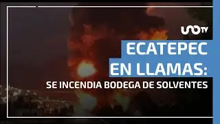 Fuerte incendio consume bodega de qu&iacute;micos en Ecatepec