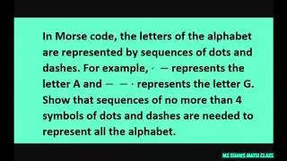 Multiplication/addition Principle. Show that Morse code sequence of no more than 4 digits is needed