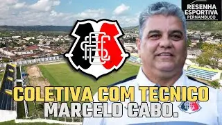 COLETIVA COM O T&Eacute;CNICO MARCELO CABO P&Oacute;S JOGO DO MAGUARY 1x1 SANTA CRUZ.