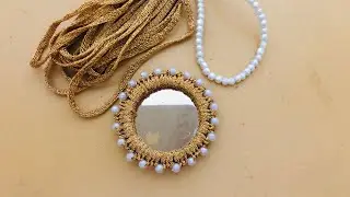 Gota Pearl Mirror Frame Method # 02 | Pearl Mirror Frame | Mirror Ring | Gota Mirror Jewellery Idea 