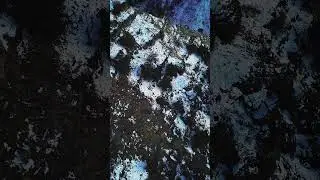 Sunset mountain landscape snow forest drone texture