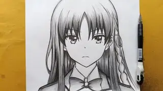How to draw Suzune Horikita step by from (Classroom of the Elite) || Easy cute Girl drawing ideas