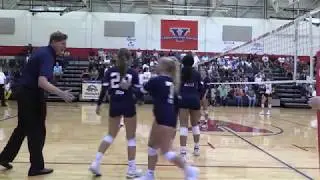 9.10.19  Trinity Catholic Volleyball (wins) vs Ocala Vanguard (set #1 clip#2 )