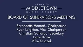 Middletown Township Board of Supervisors |  1/12/2006  7:00PM