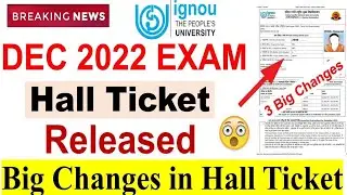 ignou hall ticket december 2022 | ignou admit card december 2022 | ignou hall ticket kaise nikale​