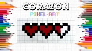 ❤️❤️❤️ Corazones Unidos en Pixel Art🌹#pixelart #corazon #heart 