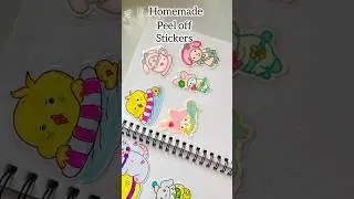 Easy handmade peel off stickers/kawaii stickers #satisfying  #shorts  #viralshorts