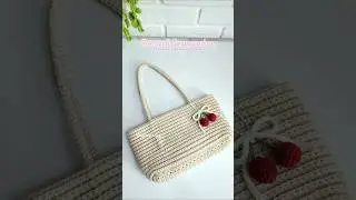 ถักกระเป๋าไหมพรมง่ายๆ🍒| DIY crochet summer bag #shorts