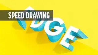 3D Type - EDGE - sketch, speed drawing, digital process