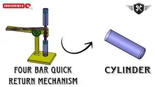 4 Bar Quick Return mechanism in Solidworks|Cylinder|AutoCAD|3D model#akd #tutorial #cad