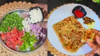 प्याज टमाटर का चीज वाला पराठा | Pyaj tamatar ka tasty paratha | mix veg paratha recipe