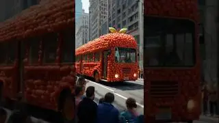 Apple bus carrying passengers #ai #travel #shorts