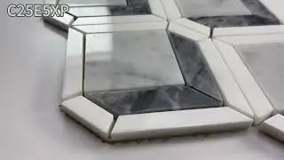 Carrara White Marble 2 inch Illusion 3D Square Geometry Mosaic Tile Polished - C25E5XP