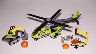 Lego City 60123 Volcano Supply Helicopter Speed Build