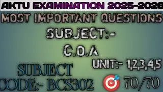 COA most important questions for aktu exam || #aktuexam || #miclasses 