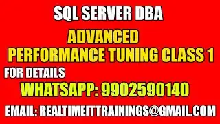 Sql Server Performance Tuning Class 1