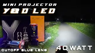 LED Mini Projector Y8D 40watt / CAHAYA Cut Off BLUE LENS