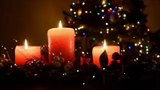 Christmas Candle & Tree Ambience | Flickering Lights with Soft Piano Jazz Music (2 Hours)