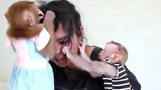 Hailey Liziqi Massage Mom Hair Messy Style, Smrt Monkey Love Grooming Mom