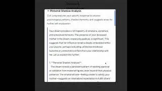 Jungian Psyche AI: Mindfulness Exercises & Dream Analysis Export Demo #carljung #dreamanalysis