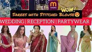 Meesho 🥰 Saree Haul with Stitched Blouse 2026 | Partywear & Reception Saree Collection from ₹ 500 