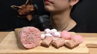 ASMR mukbang ピンクのお菓子 👛🌸💞💖💗💓🌷🌺🩷💕💘💝🍑🍧🦩 pink sweet 핑크 과자 
