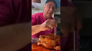 Where to insert thermometer in whole chicken #chicken #thermometer #bbqtips