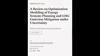 A Review on Optimization Modeling of Energy Systems Planning and GHG Emission Mitigat... | RTCL.TV