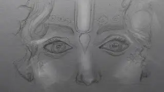 How to draw Lord Krishna eyes step by step | Lord Krishna eye sketching tutorial for beginners | Art