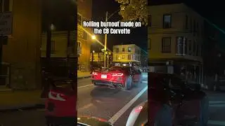 BURNOUT MODE ON THE C8 CORVETTE #c8corvette #corvette #shorts