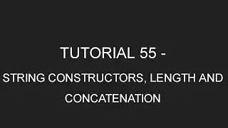 Java Programming Tutorial 55 - String Constructors, Length, Concatenation, Literals (in English)