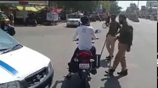 Police beating people who do not follow janta curfew part-2