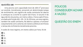 ENEM 2025 - BELÉM - Questão 180 (Caderno Amarelo) - Uma piscina com capacidade total de 100 m³...