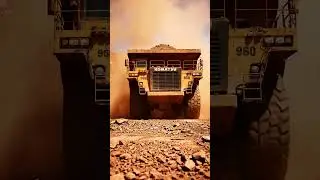 Massive Excavator & Dump Truck: Quarry Power! 🚚💥 #mining #equipment #short