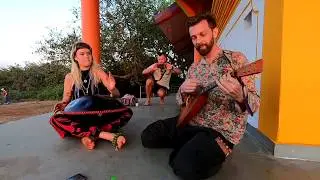 Handpan with balalayka, music in Goa Arambol. Гоа 2020 #relaxmusic #Arambol #lifemusic