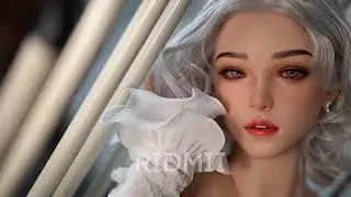 RIDMII Doll USA 5ft4.6in Real Full Size Gray Hair White Skin Full Silicone Love Doll for Single Man