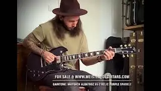 For sale @ www.MEISTEREDEGUITARS.com - Gain tone Maybach Albatroz 65-2 aged purple sparkle relic