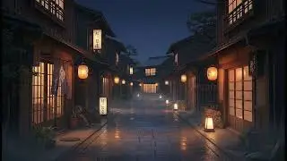 4K Cozy Japanese Night Street | Lantern-Lit Calm for Sleep & Study