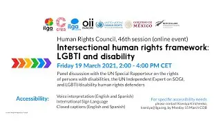 Intersectional human rights framework: LGBTI and disability - 46th Human Rights Council side event
