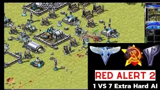 Red Alert 2 Yuri's Revenge | River Side Map I 1 Great British vs 7 Brutal AI