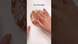 PUTTING ROSE GOLD SHEETS ON CLEAR SLIME FROME TEMU #asmr #explore #springslimes#shortsyoutube#slime