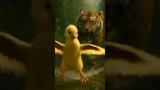 Brave Chick Saves Baby from Jungle Tiger#HeroChick#Shorts #TikTokShorts #AnimalAdventure#ViralShorts