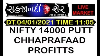 4 January 2021 NFTY  14000 PUTT CHHAPARFAAD PROFITTS