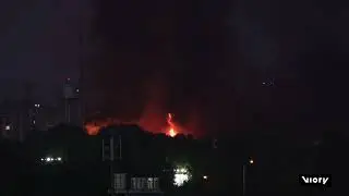 Huge fire engulfs Iran's state TV headquarters following missile attack