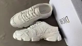 Dior Chrono Sneaker White and Sky Blue Mesh and Leather Effect Panels Review From Supkicks