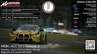 Malaysia Sim Racing League ACC Season 3 Trailer