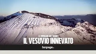 Neve sul Vesuvio, la vista dal drone è incredibile