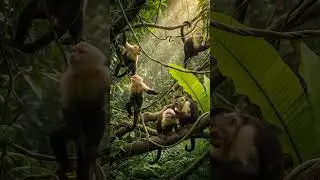 Curious Monkey Sitting Peacefully on a Tree | Jungle Wildlife Moment