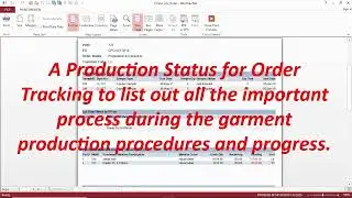 Production Status Report for all production manager - a simple tracking tools for individual order.
